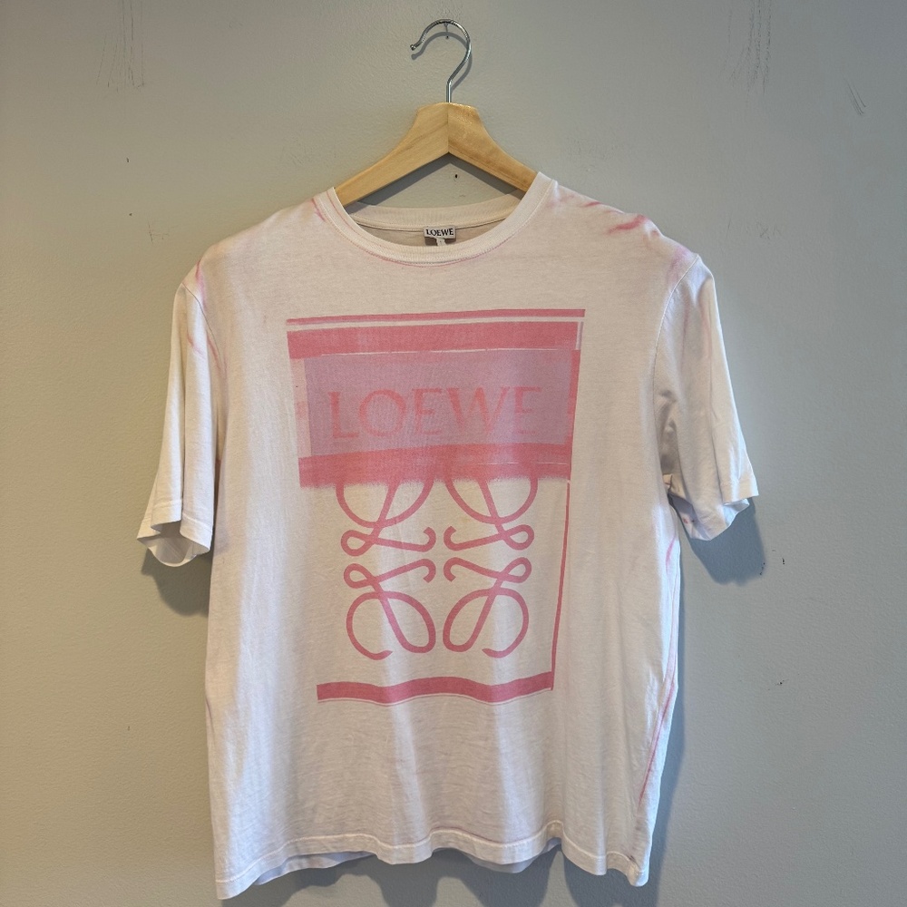 Loewe Pink Logo Graphic T-Shirt – Size XS (Oversized)